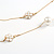 Delicate Double Strand Faux Pearl Bead and White Enamel Flower Gold Tone Chain Necklace/96cm L - view 6