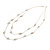 Delicate Double Strand Faux Pearl Bead and White Enamel Flower Gold Tone Chain Necklace/96cm L - view 7