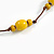 Dusty Yellow Ceramic Bead Brown Cotton Cord Long Necklace/80cmL/Adjustable/Slight Variation In Colour/Natural Irregularities - view 5