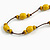 Dusty Yellow Ceramic Bead Brown Cotton Cord Long Necklace/80cmL/Adjustable/Slight Variation In Colour/Natural Irregularities - view 4