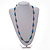 Light Blue Ceramic Bead Brown Cotton Cord Long Necklace/80cmL/Adjustable/Slight Variation In Colour/Natural Irregularities - view 3