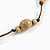 Antique White Ceramic Bead Brown Cotton Cord Long Necklace/80cmL/Adjustable/Slight Variation In Colour/Natural Irregularities - view 5