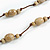 Antique White Ceramic Bead Brown Cotton Cord Long Necklace/80cmL/Adjustable/Slight Variation In Colour/Natural Irregularities - view 4