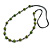 Green Ceramic Bead Black Cotton Cord Long Necklace/86cm L/ Adjustable/Slight Variation In Colour/Natural Irregularities - view 7