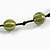 Green Ceramic Bead Black Cotton Cord Long Necklace/86cm L/ Adjustable/Slight Variation In Colour/Natural Irregularities - view 8