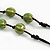 Green Ceramic Bead Black Cotton Cord Long Necklace/86cm L/ Adjustable/Slight Variation In Colour/Natural Irregularities - view 6