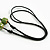 Green Ceramic Bead Black Cotton Cord Long Necklace/86cm L/ Adjustable/Slight Variation In Colour/Natural Irregularities - view 5
