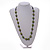 Green Ceramic Bead Black Cotton Cord Long Necklace/86cm L/ Adjustable/Slight Variation In Colour/Natural Irregularities - view 3