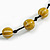 Dusty Yellow Ceramic Bead Black Cotton Cord Long Necklace/86cm L/ Adjustable/Slight Variation In Colour/Natural Irregularities - view 4