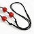 Red Ceramic Bead Black Cotton Cord Long Necklace/86cm L/ Adjustable/Slight Variation In Colour/Natural Irregularities - view 6