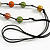 Multicoloured Ceramic Bead Black Cotton Cord Long Necklace/86cm L/ Adjustable/Slight Variation In Colour/Natural Irregularities - view 5
