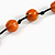 Dusty Orange Ceramic Bead Black Cotton Cord Long Necklace/86cm L/ Adjustable/Slight Variation In Colour/Natural Irregularities - view 4