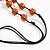 Dusty Orange Ceramic Bead Black Cotton Cord Long Necklace/86cm L/ Adjustable/Slight Variation In Colour/Natural Irregularities - view 5