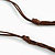 Layered Graduated Dark Blue/Brown/White Ceramic Bead Brown Silk Cord Necklace - 60-70cm L/ Adjustable - view 6