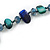 Inky Blue/Teal Shell Nugget and Cobalt Blue Glass Bead Long Necklace - 115cm L - view 7