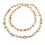 Off White/Orange/Green/Citrine Shell Nugget and Glass Bead Long Necklace - 115cm Long - view 2