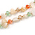 Off White/Orange/Green/Citrine Shell Nugget and Glass Bead Long Necklace - 115cm Long - view 4