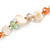 Off White/Orange/Green/Citrine Shell Nugget and Glass Bead Long Necklace - 115cm Long - view 7