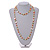 Off White/Orange/Green/Citrine Shell Nugget and Glass Bead Long Necklace - 115cm Long - view 3