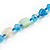 Sky Blue/Off White/Selery Green Shell Nugget and Light Blue Glass Bead Long Necklace/120cm Long - view 7