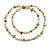 Melon Orange/Light Yellow/Green Shell Nugget and Citrine Glass Bead Long Necklace - 115cm Long - view 2