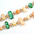 Melon Orange/Light Yellow/Green Shell Nugget and Citrine Glass Bead Long Necklace - 115cm Long - view 8