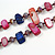 Violet/Plum/Ox Blood Shell Nugget and Purple Glass Bead Long Necklace - 115cm L - view 4
