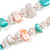 Pastel Pink/Teal/Off White Shell Nugget and Transparent Glass Bead Long Necklace - 115cm Long - view 4