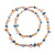 Salmon/Blue/Lavender/Citrine Shell Nugget and Glass Bead Long Necklace - 115cm Long - view 2