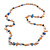 Salmon/Blue/Lavender/Citrine Shell Nugget and Glass Bead Long Necklace - 115cm Long - view 5