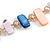 Salmon/Blue/Lavender/Citrine Shell Nugget and Glass Bead Long Necklace - 115cm Long - view 6