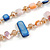 Salmon/Blue/Lavender/Citrine Shell Nugget and Glass Bead Long Necklace - 115cm Long - view 7