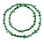 Green Shell Nugget and Glass Bead Long Necklace - 115cm Long - view 2
