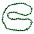 Green Shell Nugget and Glass Bead Long Necklace - 115cm Long - view 6