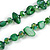 Green Shell Nugget and Glass Bead Long Necklace - 115cm Long - view 4