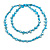 Azure Blue Shell Nugget and Sky Blue Glass Bead Long Necklace/115cm Long - view 2