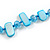 Azure Blue Shell Nugget and Sky Blue Glass Bead Long Necklace/115cm Long - view 5
