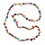 Multicoloured Shell Nugget and Glass Bead Long Necklace - 115cm Long - view 6