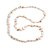 Off White Shell Nugget and Transparent Glass Bead Long Necklace - 115cm Long - view 7