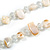 Off White Shell Nugget and Transparent Glass Bead Long Necklace - 115cm Long - view 4