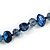 Navy Blue Shell Nugget and Space Blue Glass Bead Long Necklace - 115cm Long - view 6