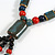 Dusty Blue/Red/Black/Navy Blue Ceramic Bead Tassel Brown Cord Necklace/68cm L/Adjustable/Slight Variation In Colour/Natural Irregularities - view 7