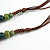 Green/Red/Black/Teal Ceramic Bead Tassel Brown Cord Necklace/68cm L/Adjustable/Slight Variation In Colour/Natural Irregularities - view 4