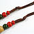 Green/Orange/Black/Yellow Ceramic Bead Tassel Brown Cord Necklace/68cm L/Adjustable/Slight Variation In Colour/Natural Irregularities - view 4
