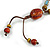 Multicoloured Ceramic Bead Tassel Necklace with Brown Cotton Cord/Adjustable/Slight Variation In Colour/Natural Irregularities/60cm Long - view 9
