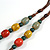 Multicoloured Ceramic Bead Tassel Necklace with Brown Cotton Cord/Adjustable/Slight Variation In Colour/Natural Irregularities/60cm Long - view 8
