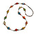 Multicoloured Ceramic Heart Bead Brown Silk Cord Long Necklace/90cm L/Adjustable/Slight Variation In Colour/Natural Irregularities