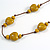 Dusty Yellow Ceramic Heart Bead Brown Silk Cord Long Necklace/90cm L/Adjustable/Slight Variation In Colour/Natural Irregularities - view 4