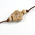 Antique White Ceramic Flower and Round Shape Bead Brown Silk Cord Necklace/90cm Min Length/Slight Variation In Colour/Natural Irregularities - view 6