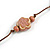 Dusty Pink Ceramic Flower and Round Shape Bead Brown Silk Cord Necklace/90cm Min Length/Slight Variation In Colour/Natural Irregularities - view 7